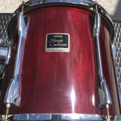 Yamaha Drums Vintage’90’s Stage Custom 10 x 12 Tom Cranberry Red Lacquer Drum Birch Mahogany Falkata Hybrid Ply image 2