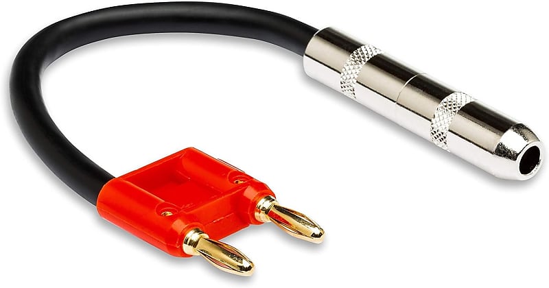 Hosa Dual Banana Speaker Adaptor Cable, USB, Red (BNP116RD) image 1