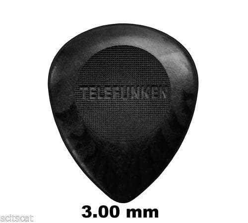 New Telefunken Elektroakustik Graphite Guitar Picks 3mm Bass Circle (6-Pack) image 1