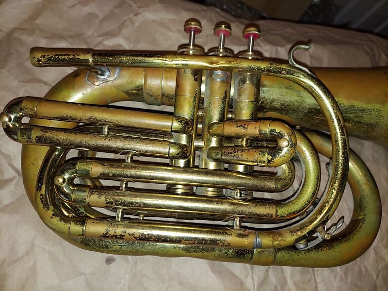 Bach Mercedes Marching French Horn Brass, USA, Acceptable Condition image 1