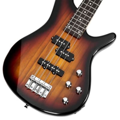 Glarry GIB Bass Guitar Full Size 4 String SS pickups w/ 20W Amplifier Sunset image 3