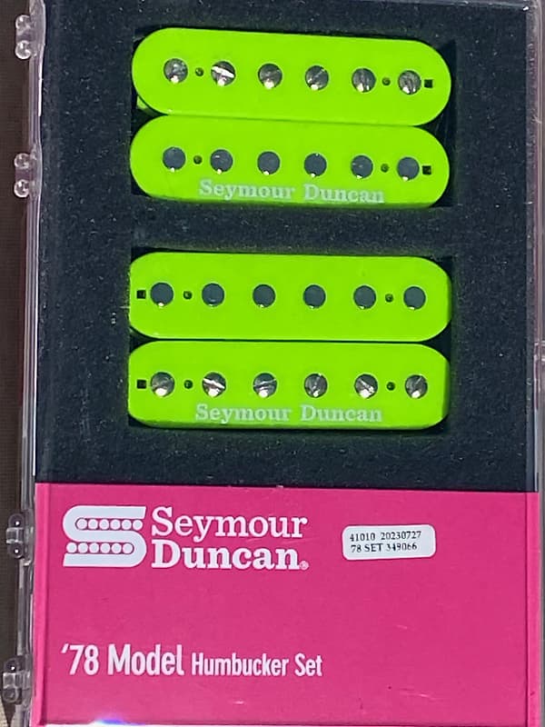 Seymour Duncan 78 Model Trembucker Set Neon Green Bridge And Reverb