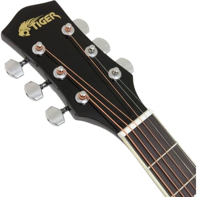Tiger ACG4 Electro Acoustic Guitar for Beginners, Black image 3