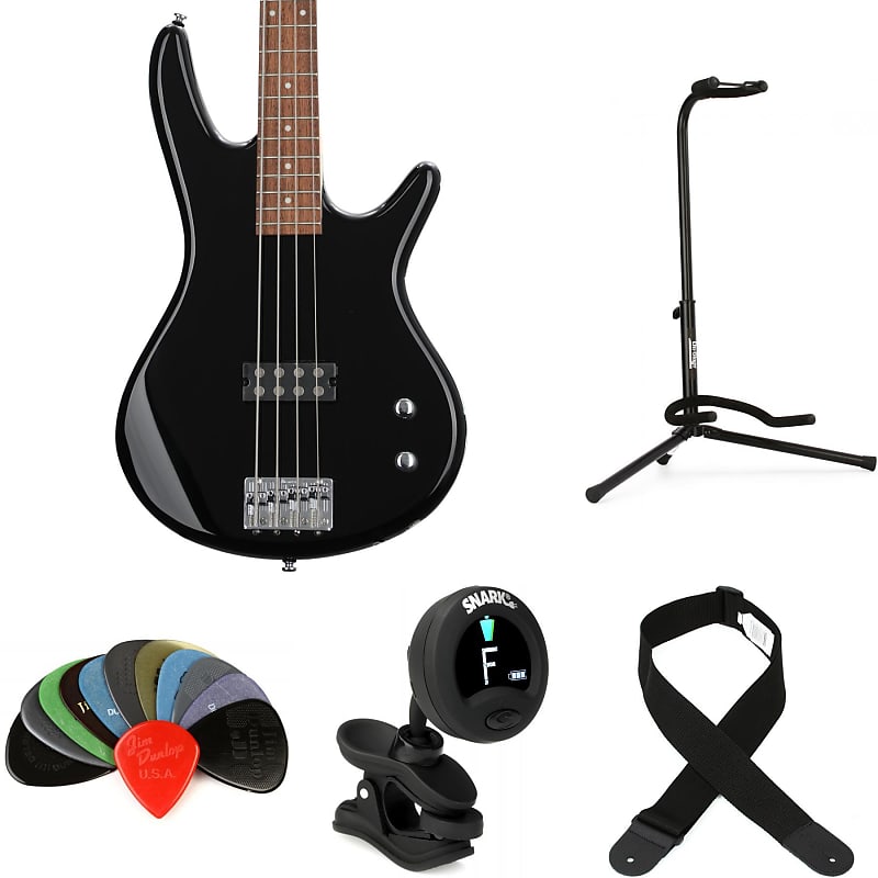 Ibanez Gio GSR100EX Bass Guitar Essentials Bundle - Black | Reverb