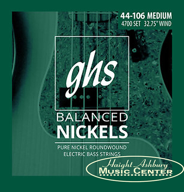 GHS Balanced Nickel Short Scale Electric Bass Strings Medium Gauge 44-106 image 1