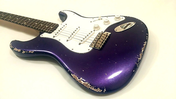 MJT Stratocaster 2015 Relic Crown Royal Purple Musikraft