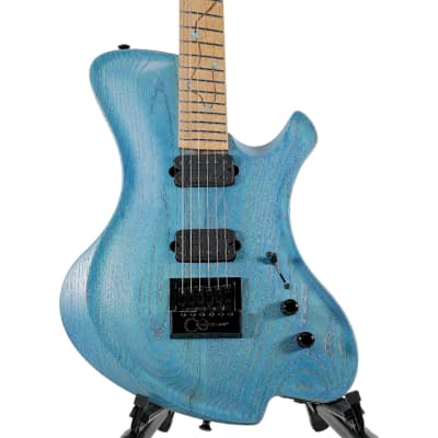 2023 O3 Guitars Xenon Blue Carve Top image 3