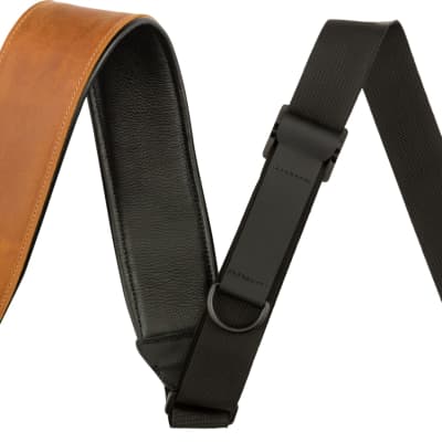 Moody Leather Guitar Strap 2.5 Black/Cream Leather Long 2024