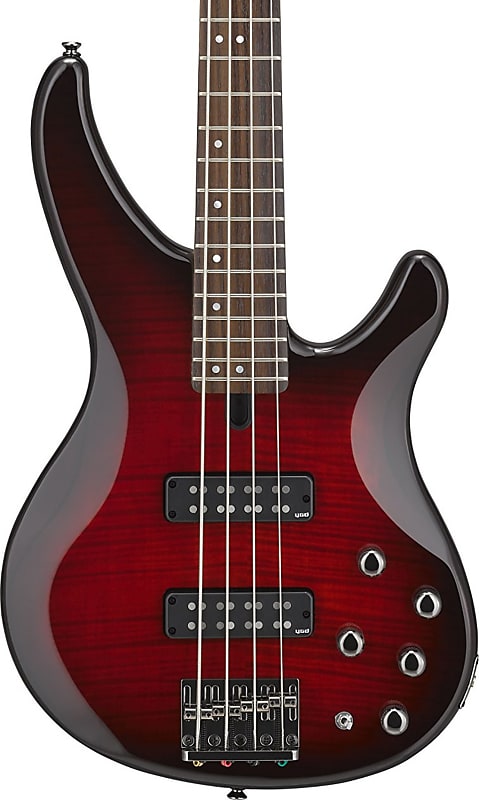 Yamaha TRBX604FM 4-String Bass Guitar, Rosewood Fingerboard, Dark Red Burst  | Reverb