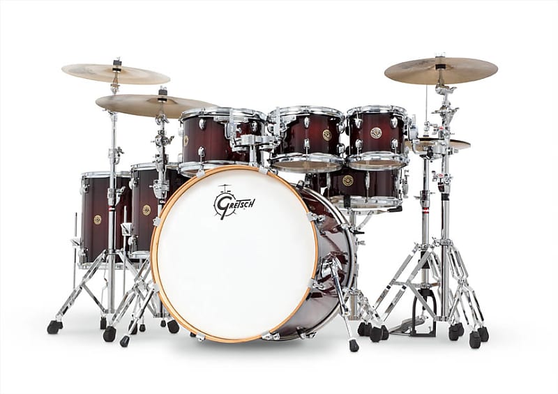 Gretsch Catalina Maple 6-Piece Shell Pack with Free Additional 8″ Tom Deep Cherry Burst  (22/8/10/12/14/16/14SN) image 1