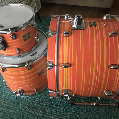 Yamaha Drums Japan Club Custom Drum Set Steve Jordan Swirl Orange Lacquer - 12 Tom 16 Floor 22 Bass image 7