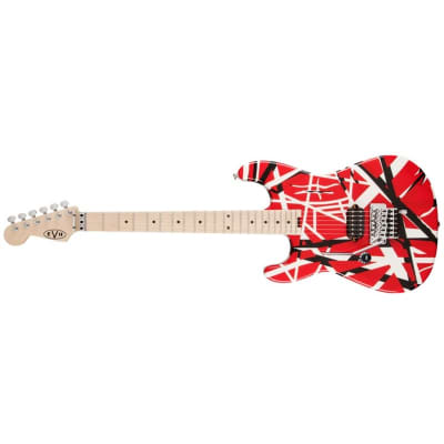 EVH Striped Series, Red with Black/White Stripes, Left Handed for sale