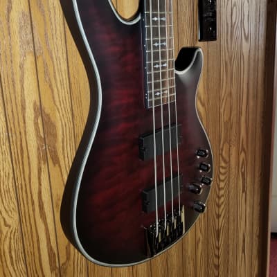 Schecter Hellraiser Extreme 4 Active 4-String Bass Crimson Red Burst Satin image 3