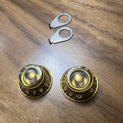 Gibson Two (2) 1950's Gold Top Hat Knob Knobs and Pointers 1958 - Gold image 12