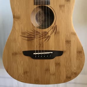 Luna SAF-BAMBOO Safari Bamboo 3/4 Scale Travel Guitar Natural with Design