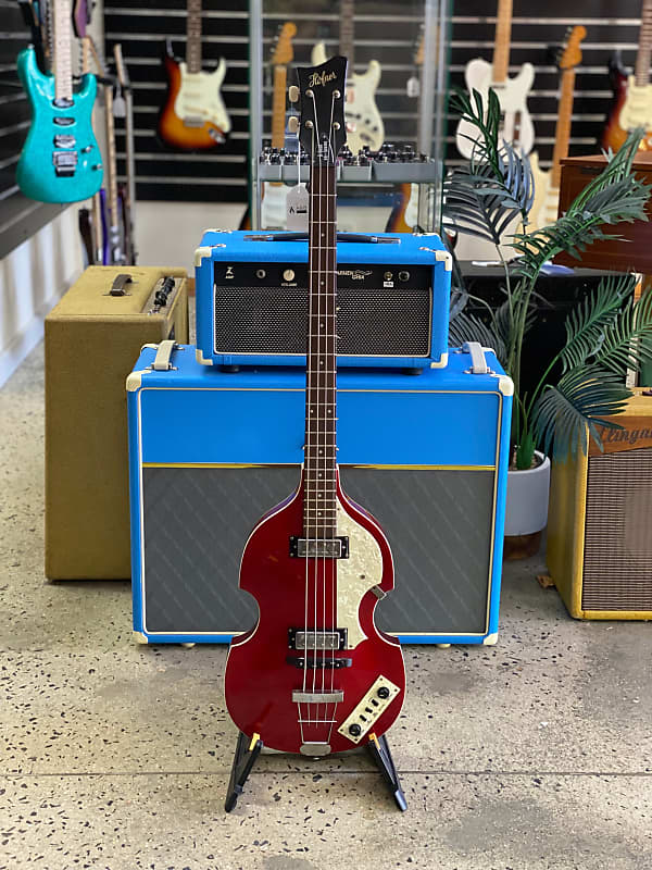 Hofner Ignition BBass HiSeries Violin Limited Red w/bag Reverb