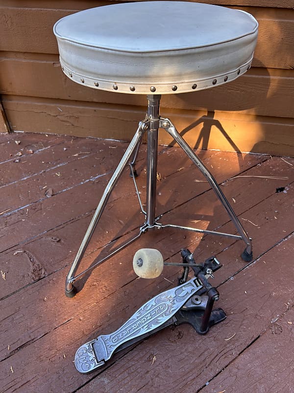 Vintage Slingerland Relax-a-throne circa 1962 with Slingerland Epic Bass Drum Pedal image 1