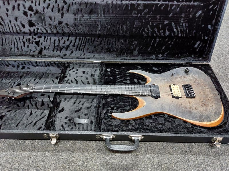 Aviator Guitars Predator 6 2018 Poplar Burl / Charcoal Burst Finish