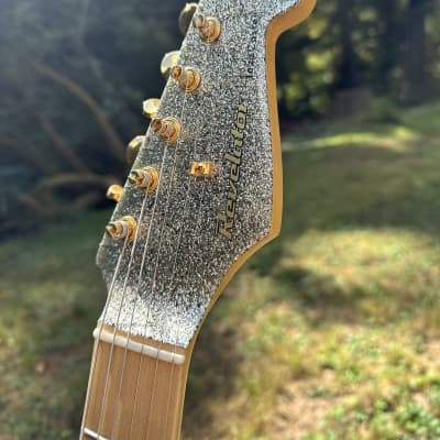 2017 Buck Owens Revelator JazzCaster Jazzmaster - Red White and Blue Sparkle image 3