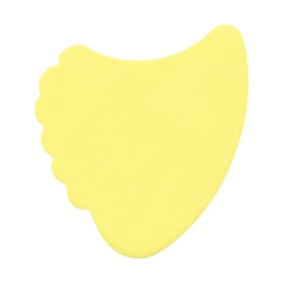 Delrin Yellow Guitar Or Bass Pick - 0.73 mm Medium Gauge - Premium Made In USA - 390 Shark Fin Shape - 6 Pack