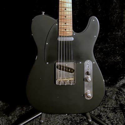LsL T Bone One Matte Black Tele, Telecaster 5A Highly Figured Roasted Flame Maple Neck & Fretboard, Aged, Relic image 1