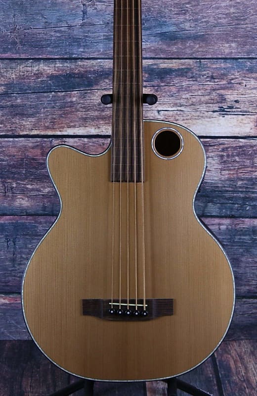 Boulder Creek Left Handed EBR3-N5LF 5 String Fretless Acoustic Electric Bass Guitar image 1