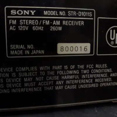 Sony STR-D1011S Stereo Receiver image 3
