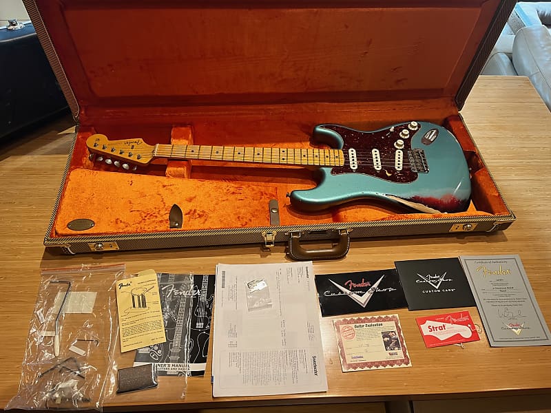 Fender Custom Shop '57 Reissue Stratocaster Heavy Relic 2013 - Teal and Sunburst image 1
