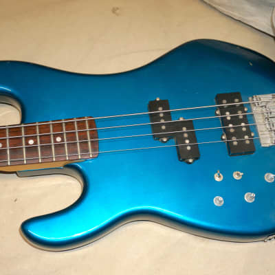 Kramer Focus 7000 Lefty Left-Handed 4-string Bass Guitar 1980s Blue - AS IS! image 3