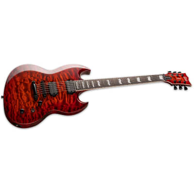 ESP LTD Viper-1000 Guitar, Quilt Maple Top, Macassar Ebony Fretboard, Tiger Eye Sunburst image 2