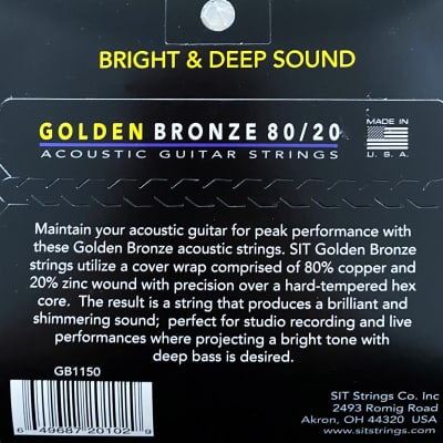 SIT Strings GB1150 Golden Bronze 80/20 Pro Light Acoustic Guitar Strings 3 Pack image 3