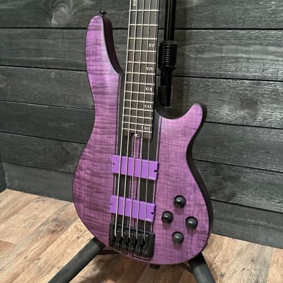 Schecter 5-String C-5 GT Satin Trans Purple 5-String Electric Bass Guitar B-stock image 3
