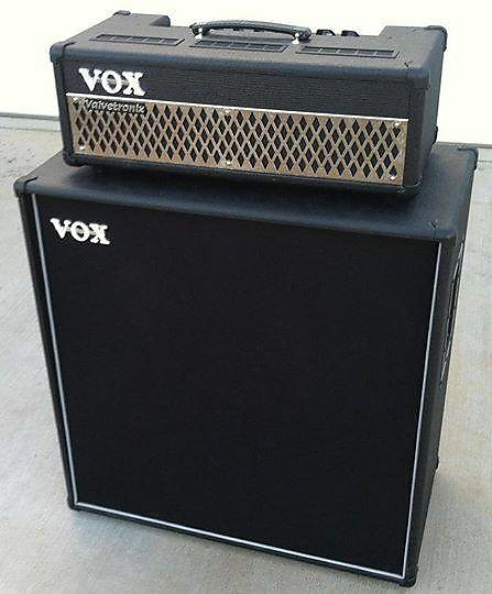 2007 Vox Valvetronix AD100VTH Head & V412BK Cabinet, Black / Chrome