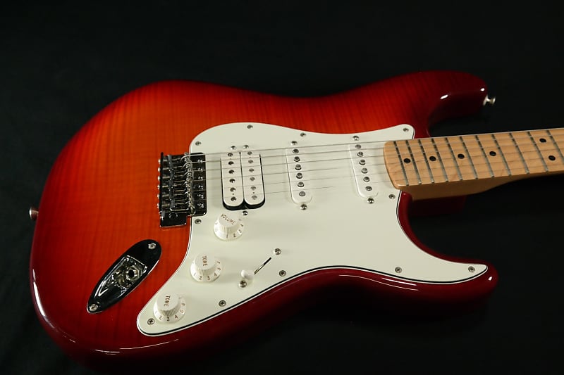 Fender Standard Stratocaster HSS Plus Top, Maple Fingerboard, Aged Cherry Burst with CASE! USED image 1