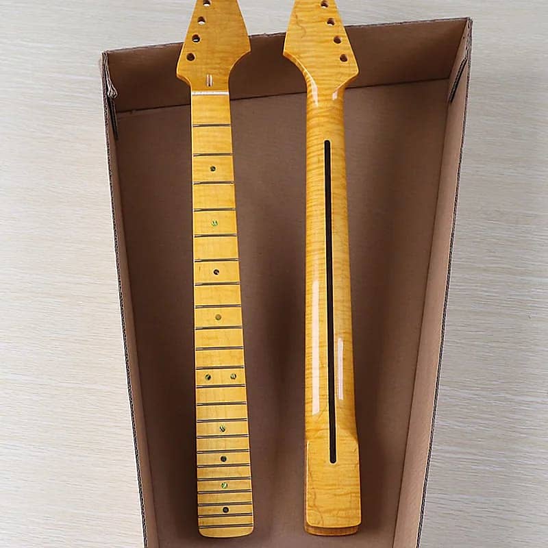 Canada Flamed Maple Yellow Guitar Neck 22 frets Reverb