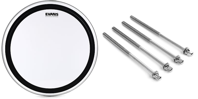 Evans EMAD2 Clear Bass Batter Head - 22 inch Bundle with Gibraltar Bass  Drum Key Rod 4-pack - 7/32