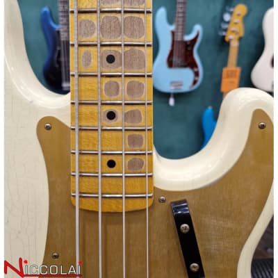 Fender Custom Shop 58 Precision Bass Heavy Relic Maple Neck Vintage White image 5
