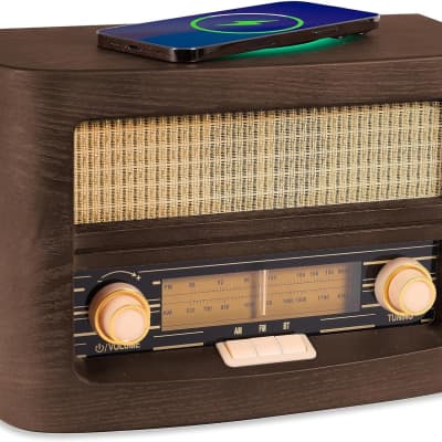 Fuse Vint Vintage Retro Radio & Speaker with Qi Charging Pad and Bluetooth image 1
