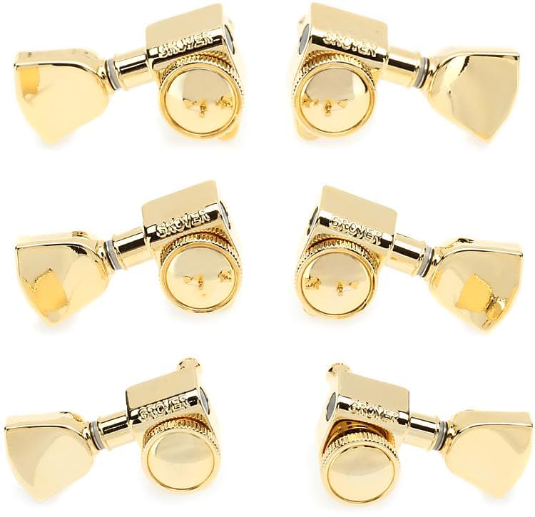 Grover 502GK RotoGrip Locking Tuners 3+3 Gold Keystone Reverb