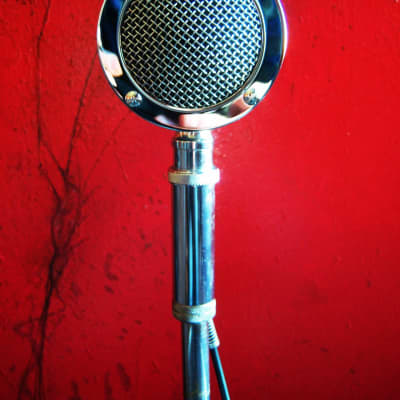 Vintage 1960's Astatic D-104 crystal "Lollipop" microphone Chrome w F-11 adapter & box Hi Z harp HAM radio JT30 T3 DR10 image 4