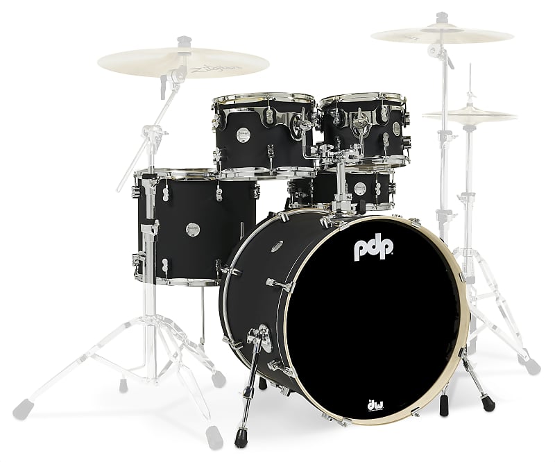 PDP Concept Series 5-Piece Maple Shell Pack - 10/12/16/22/14 - Satin Black image 1