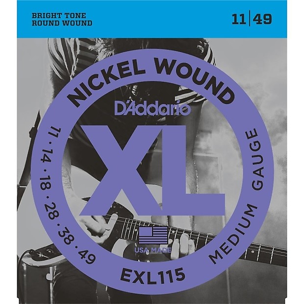 D'Addario EXL115 Nickel Wound Medium Blues/Jazz Electric Guitar Strings, .011 - .049 image 1