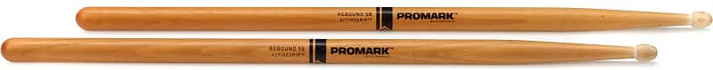 Promark Rebound Drumsticks with ActiveGrip Clear - 5B- Wood Tip image 1