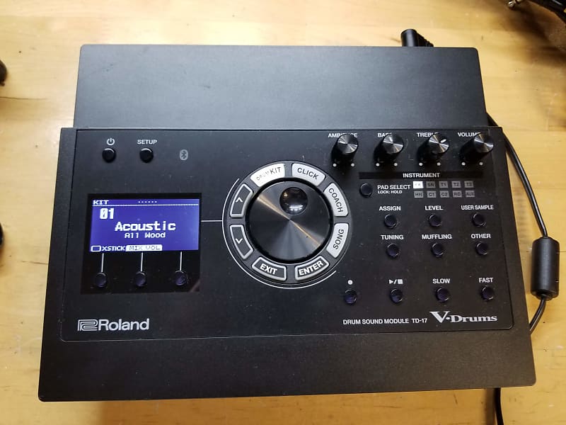 Roland TD-17 V-Drum Module w/Mount, Clamp, Wiring Harness, Power