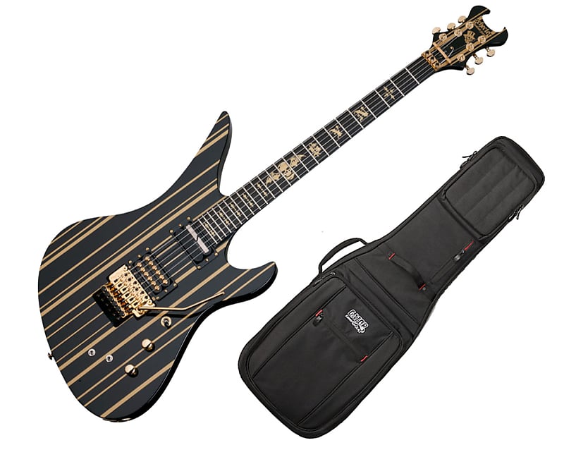 Schecter Synyster Gates Custom-S - Black/Gold Stripe w/Pro Series