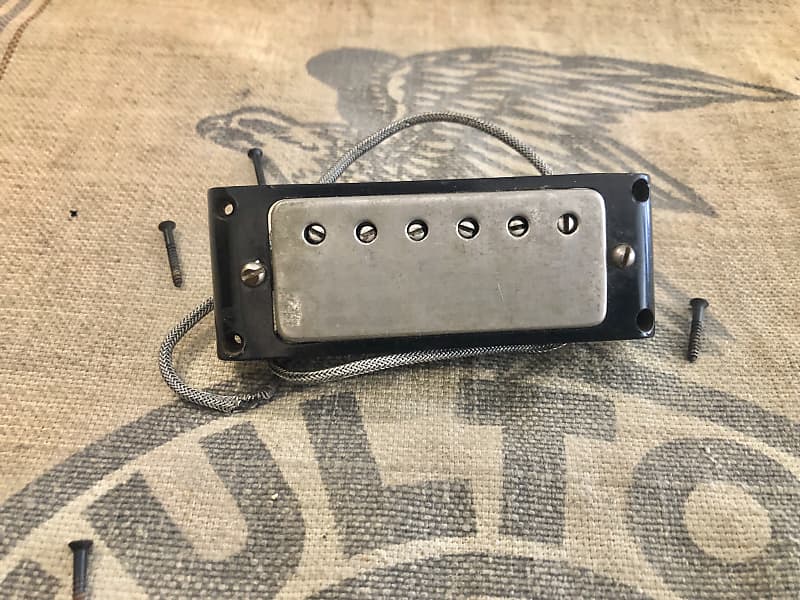 1960's Epiphone-Gibson PAF Mini Humbucker Pickup Set Nickel w/Rings 1960  1961