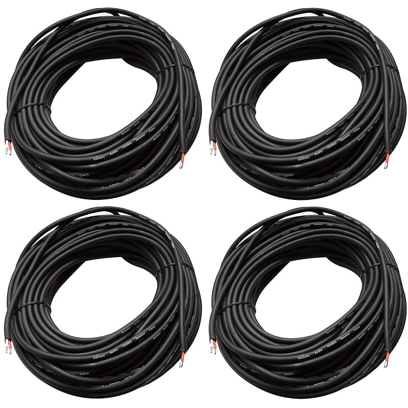 (4) SEISMIC AUDIO 75' Raw Wire HOME PA/DJ SPEAKER CABLE image 1