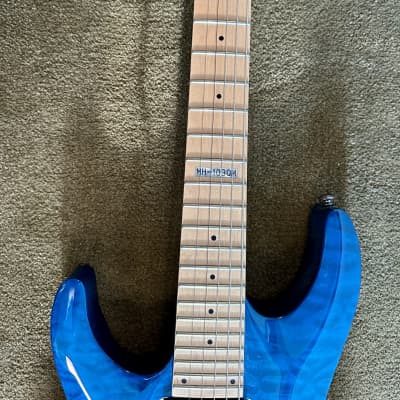 ESP LTD MH-103 QM - 2016, See Thru Blue, Left Handed image 3