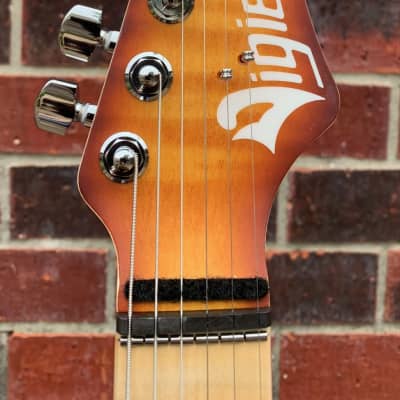 Vigier Excalibur Ultra Blues HSS Amber Matte Flame Top Guitar W/Tremolo & Deluxe Gig Bag image 8