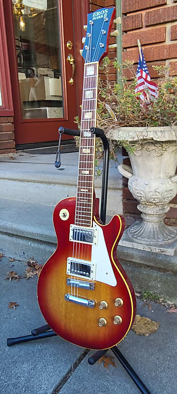 Vintage 1970s Eros Mark II MIJ Les Paul Style Guitar Copy w Case~Cherry Sunburst Finish~SHE'S A LOOKER! image 1